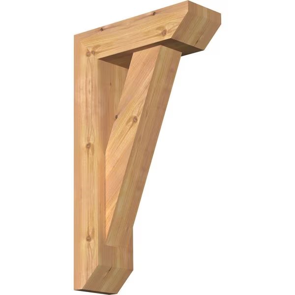 Traditional Slat Smooth Bracket w/ Offset Brace, Western Red Cedar, 5 1/2